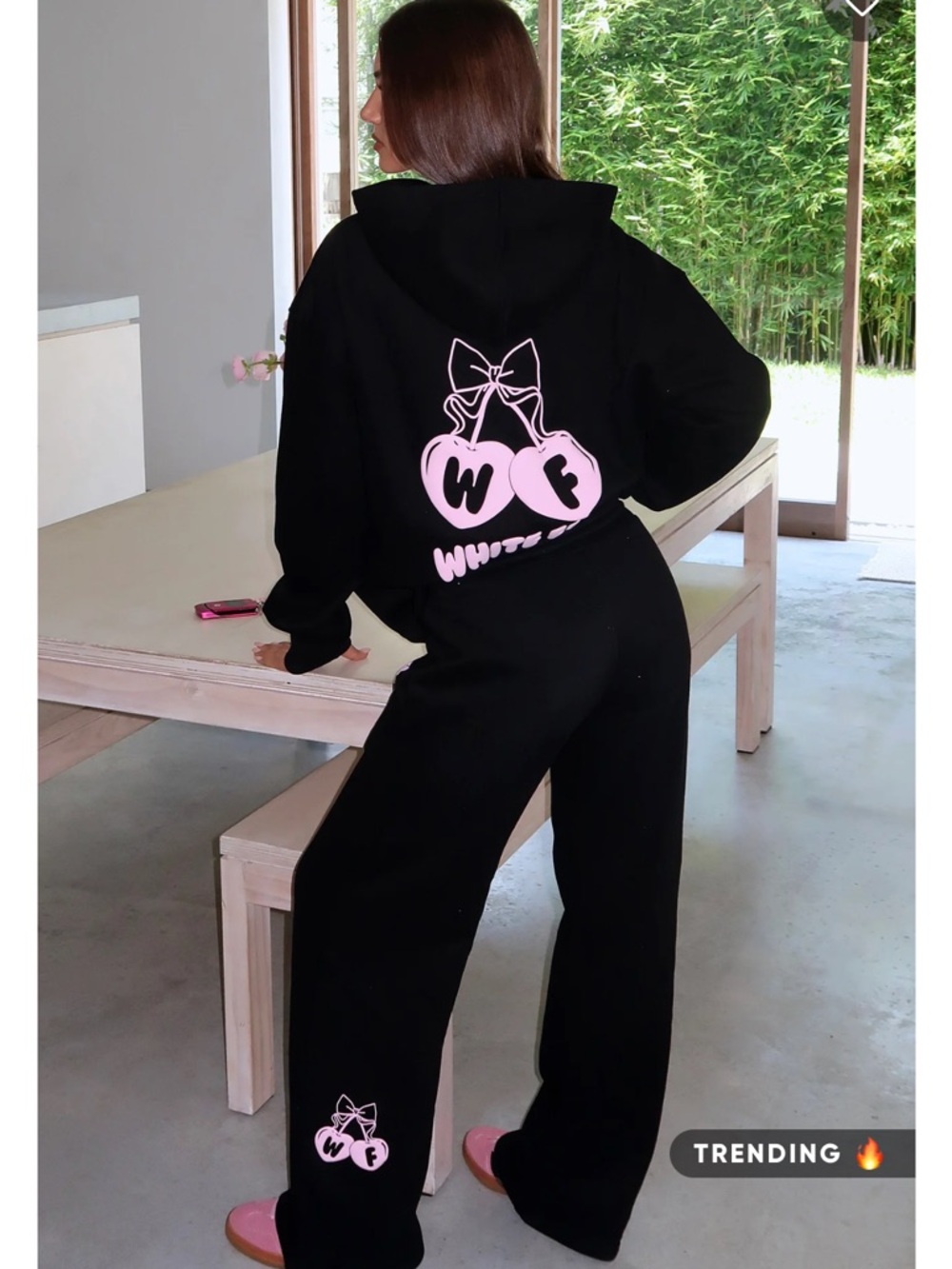 White Fox NWT feel the love wide leg sweatpants